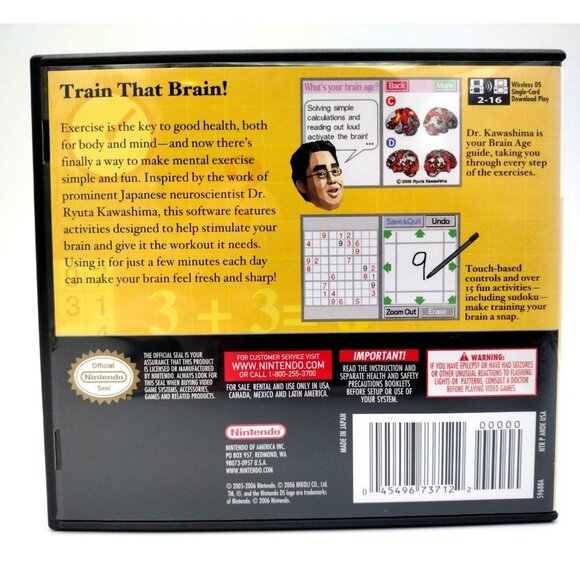 Brain Age Nintendo DS Video Game with Case and Original Manual Tested Works - Picture 4 of 6